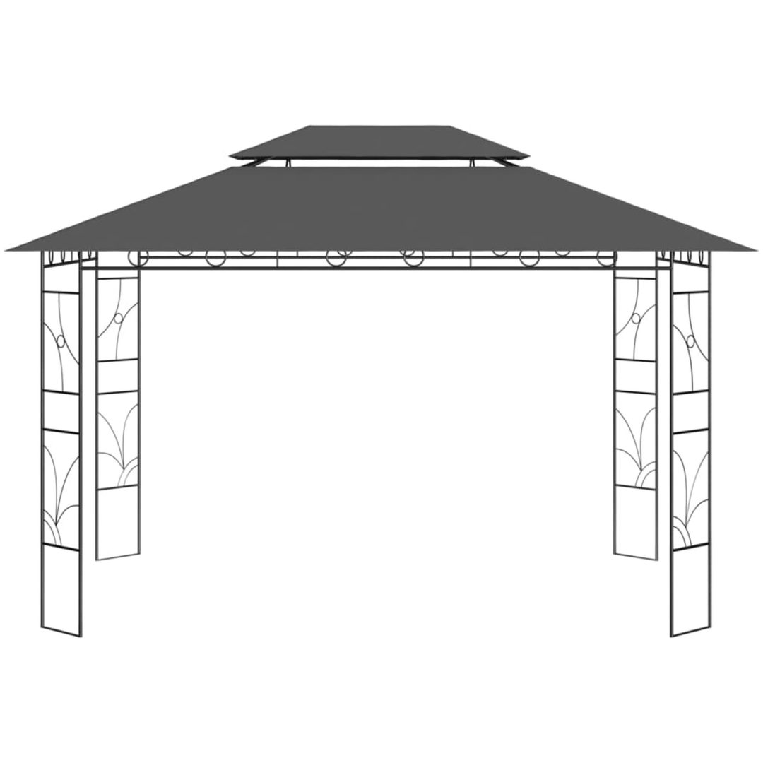 Paviljong 4x3x2,7 m antracit 160 g/m² vidaXL – bild 2