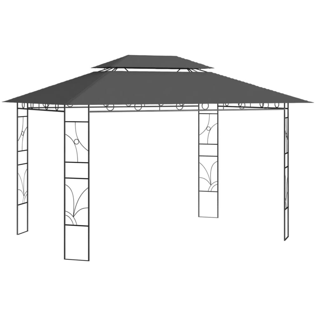 Paviljong 4x3x2,7 m antracit 160 g/m² vidaXL