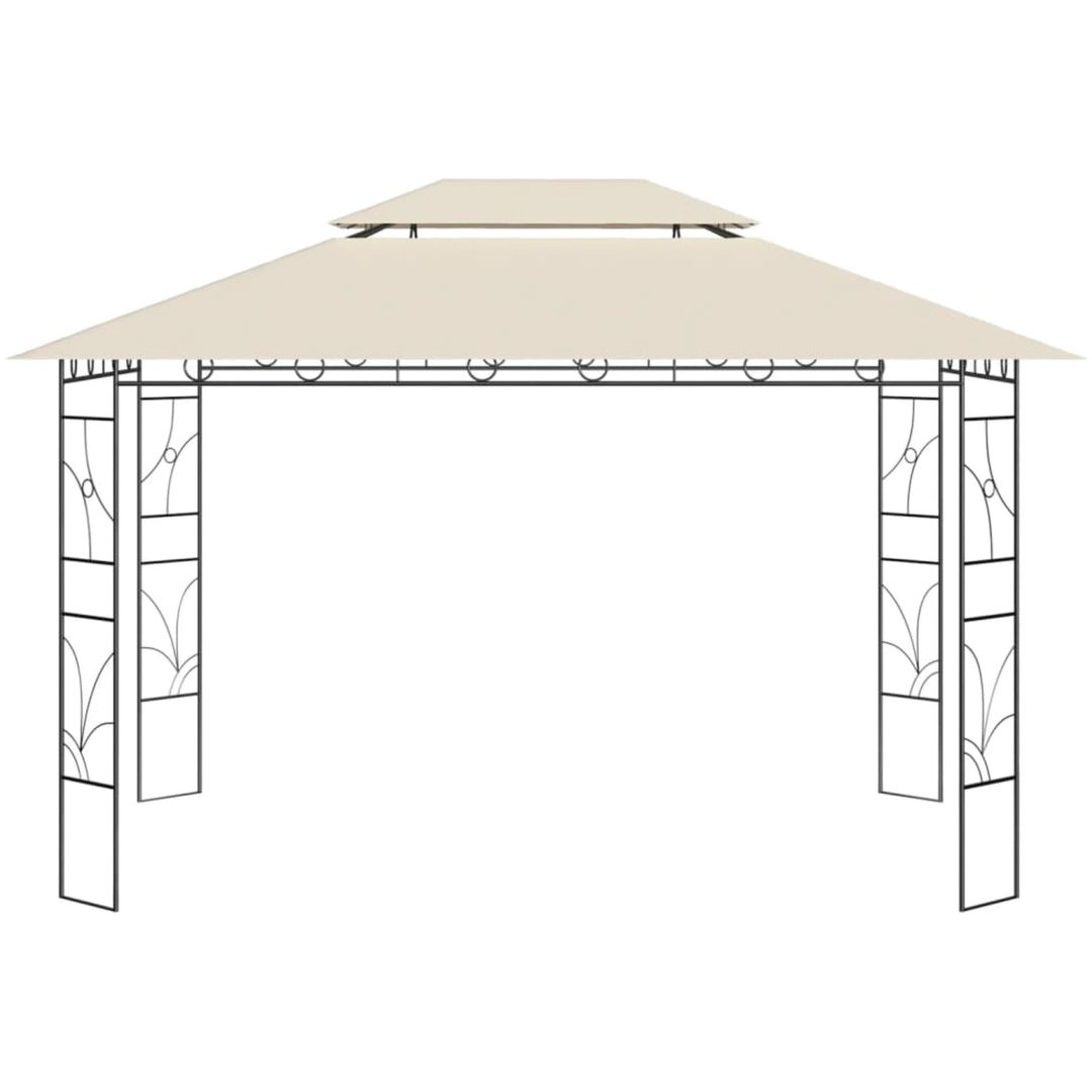 Paviljong 4x3x2,7 m gräddvit 160 g/m² vidaXL – bild 2