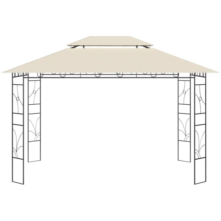 Paviljong 4x3x2,7 m gräddvit 160 g/m² vidaXL – bild 2