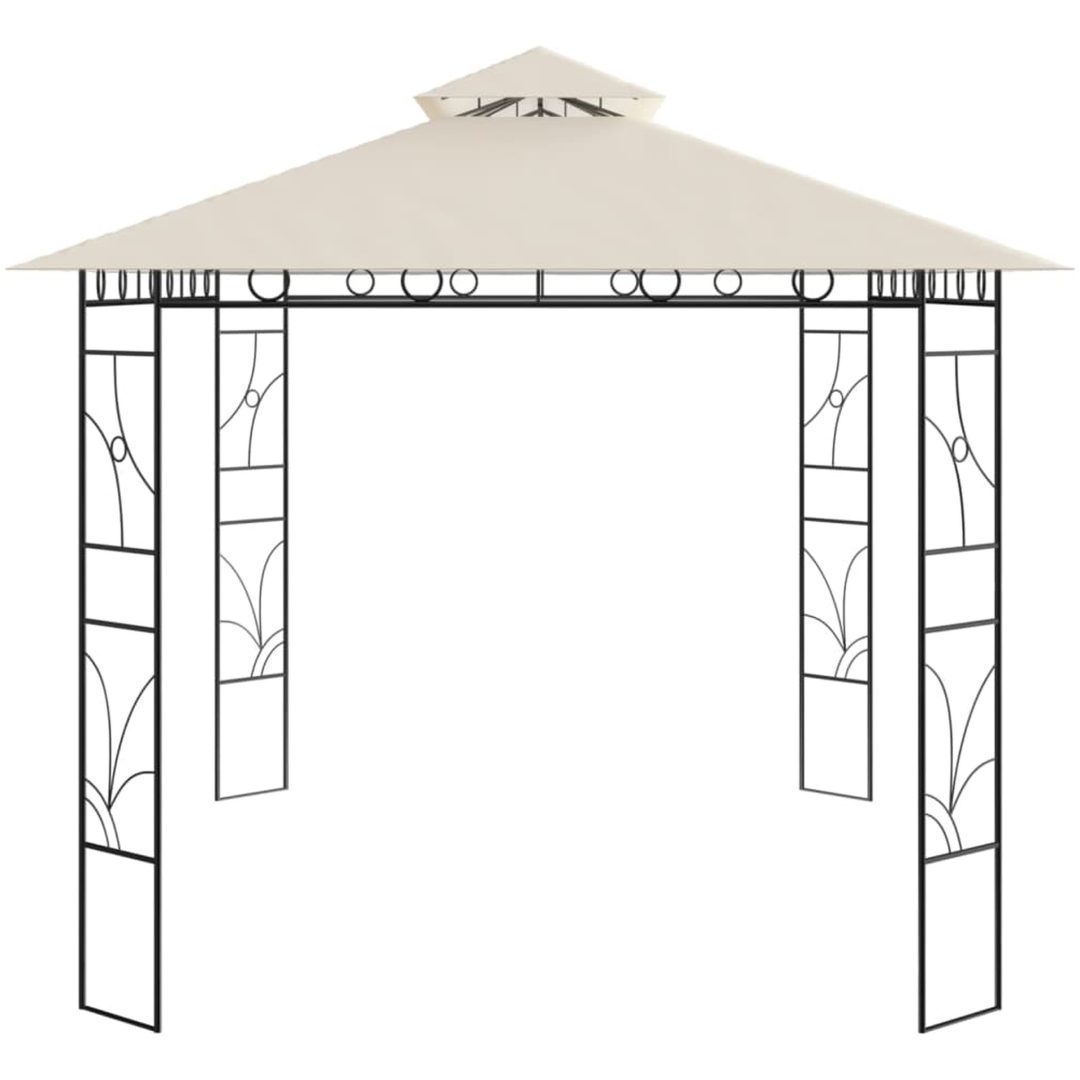 Paviljong 4x3x2,7 m gräddvit 160 g/m² vidaXL – bild 3