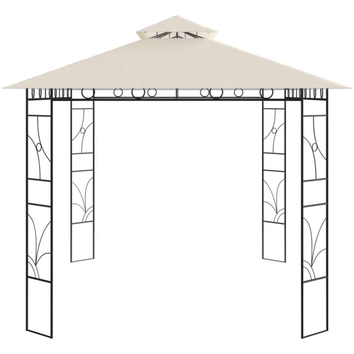 Paviljong 4x3x2,7 m gräddvit 160 g/m² vidaXL – bild 3