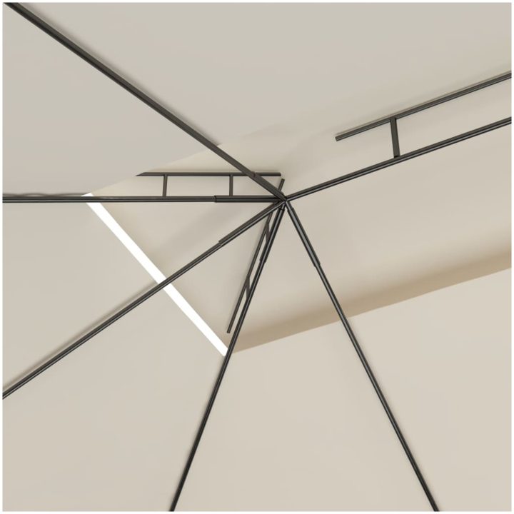 Paviljong 4x3x2,7 m gräddvit 160 g/m² vidaXL – bild 5