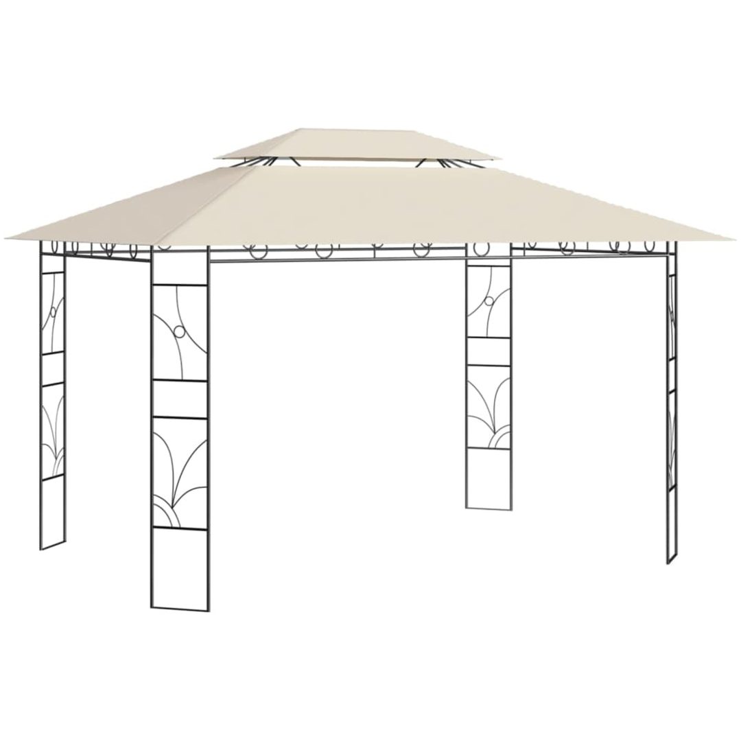 Paviljong 4x3x2,7 m gräddvit 160 g/m² vidaXL