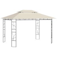Paviljong 4x3x2,7 m gräddvit 160 g/m² vidaXL