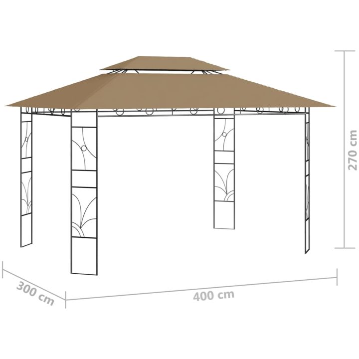 Paviljong 4x3x2,7 m taupe 160 g/m² vidaXL – bild 6