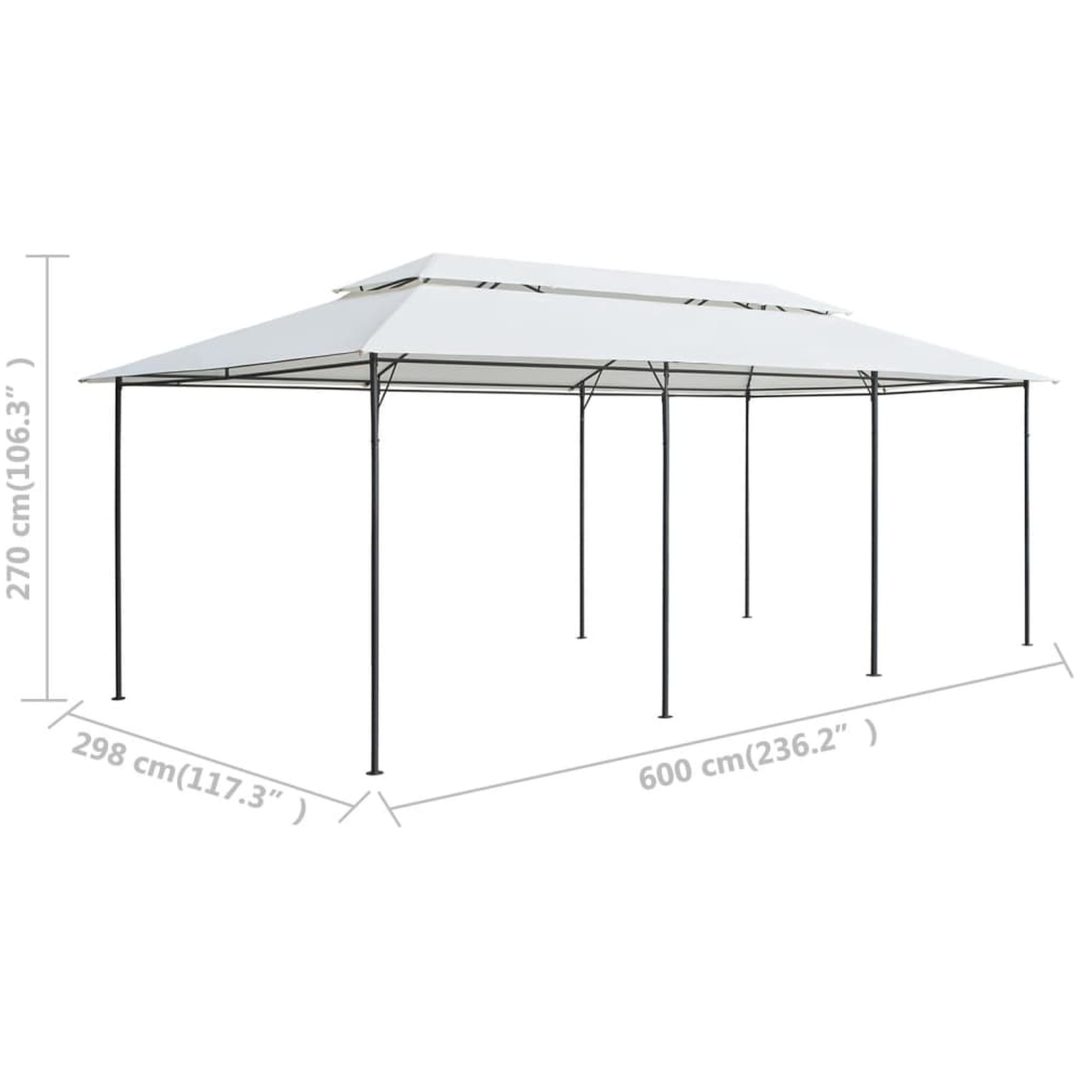 Paviljong 600x298x270 cm vit 180g/m² vidaXL – bild 6