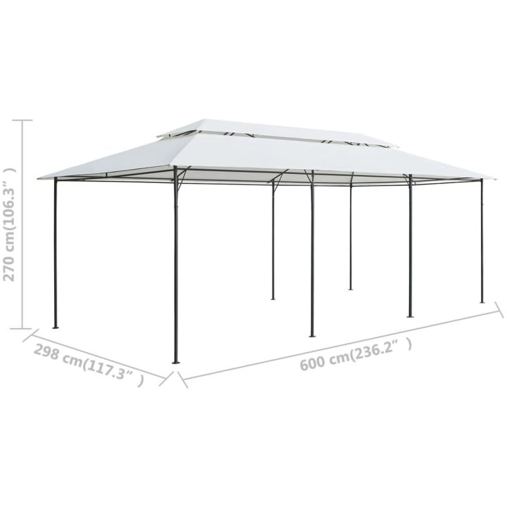Paviljong 600x298x270 cm vit 180g/m² vidaXL – bild 6