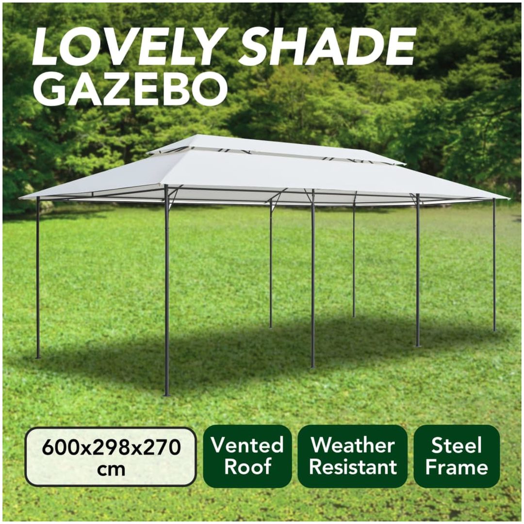 Paviljong 600x298x270 cm vit 180g/m² vidaXL – bild 7