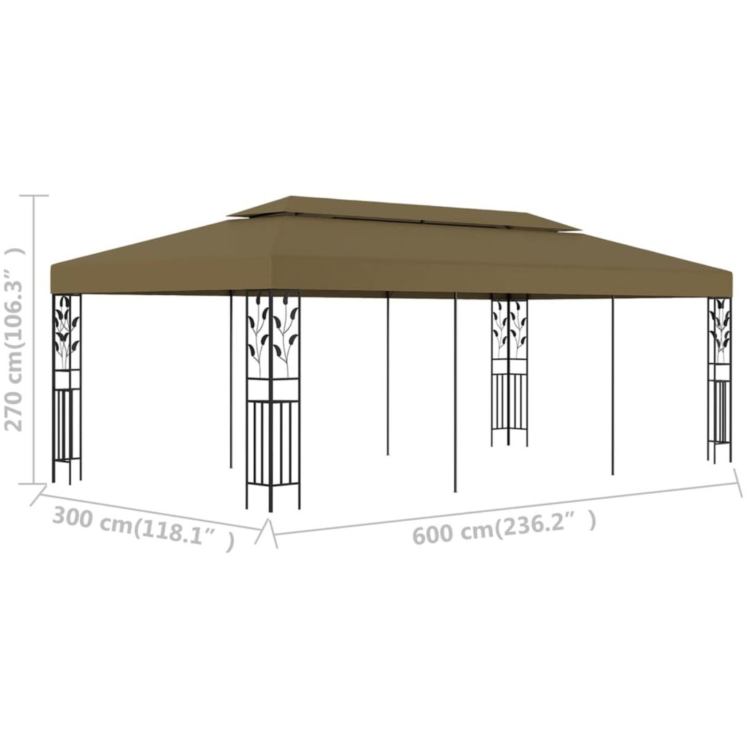 Paviljong 6x3 m taupe 180 g/m² vidaXL – bild 6