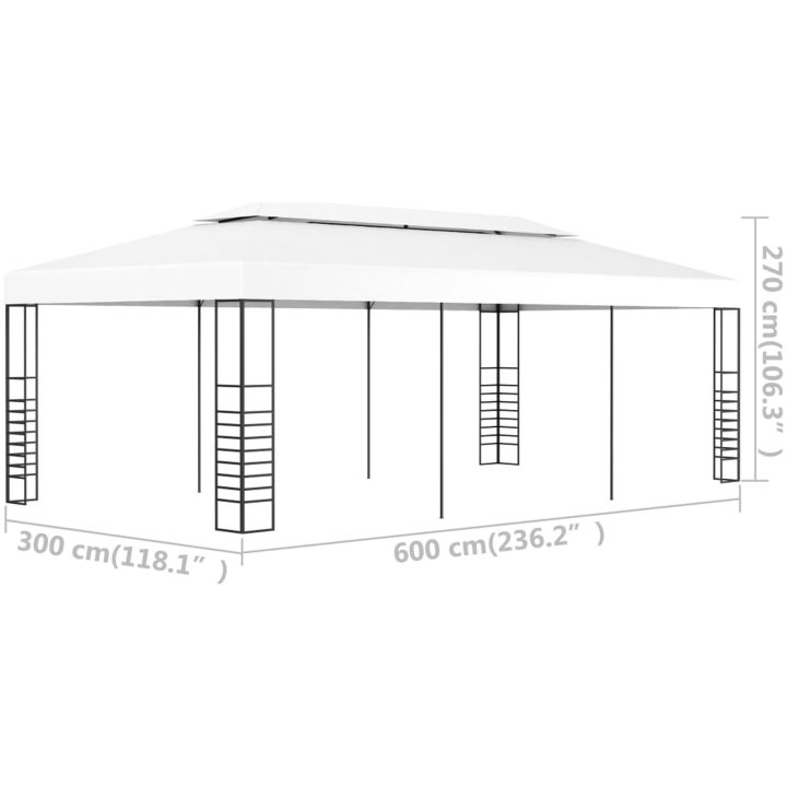 Paviljong 6x3 m vit vidaXL 3 x 6 m – bild 6