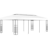 Paviljong 6x3 m vit vidaXL