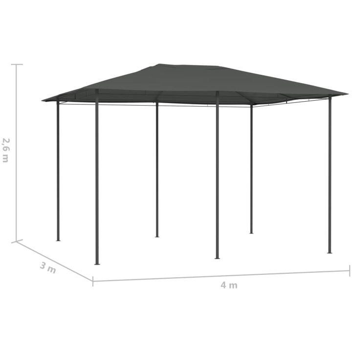 Paviljong antracit 160 g/m² vidaXL 3 x 4 x 2.6 m – bild 4