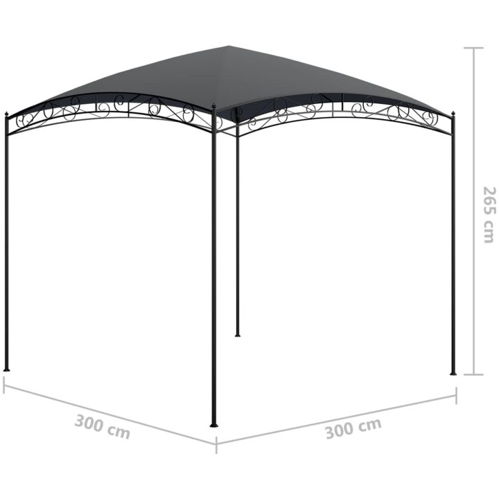 Paviljong antracit 180 g/m² vidaXL 3 x 3 x 2.65 m – bild 5