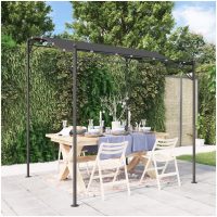 Paviljong antracit 2x2,3 m 180 g/m² tyg och stål vidaXL