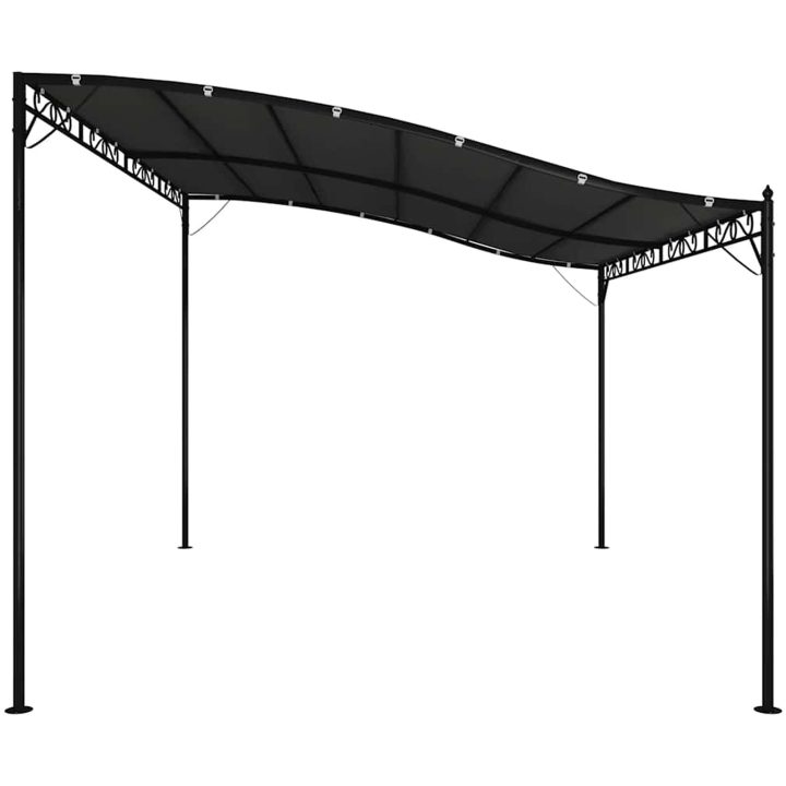 Paviljong antracit 4x3 m 180 g/m² tyg och stål vidaXL – bild 5