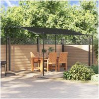Paviljong antracit 4x3 m 180 g/m² tyg och stål vidaXL