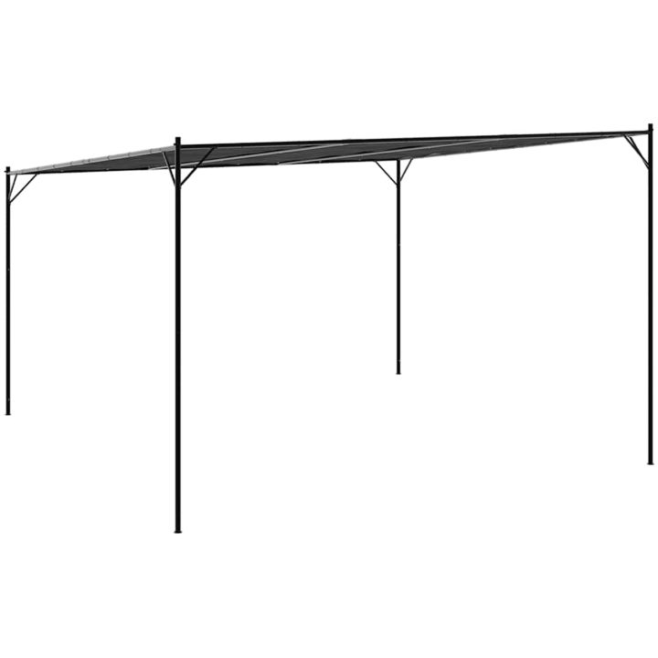 Paviljong antracit 4x4 m 180 g/m² tyg och stål vidaXL – bild 6