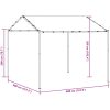 Paviljong antracit 4x4 m stål och tyg vidaXL – miniatyr 9