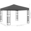 Paviljong antracit tyg vidaXL 3 x 3 m – miniatyr 5