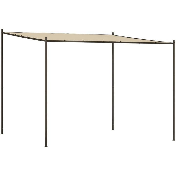 Paviljong beige 3x3 m 180 g/m² tyg och stål vidaXL – bild 2