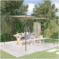 Paviljong beige 3x3 m 180 g/m² tyg och stål vidaXL