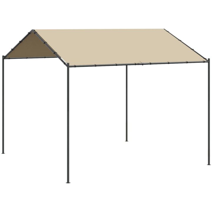 Paviljong beige 3x3 m stål och tyg vidaXL – bild 2