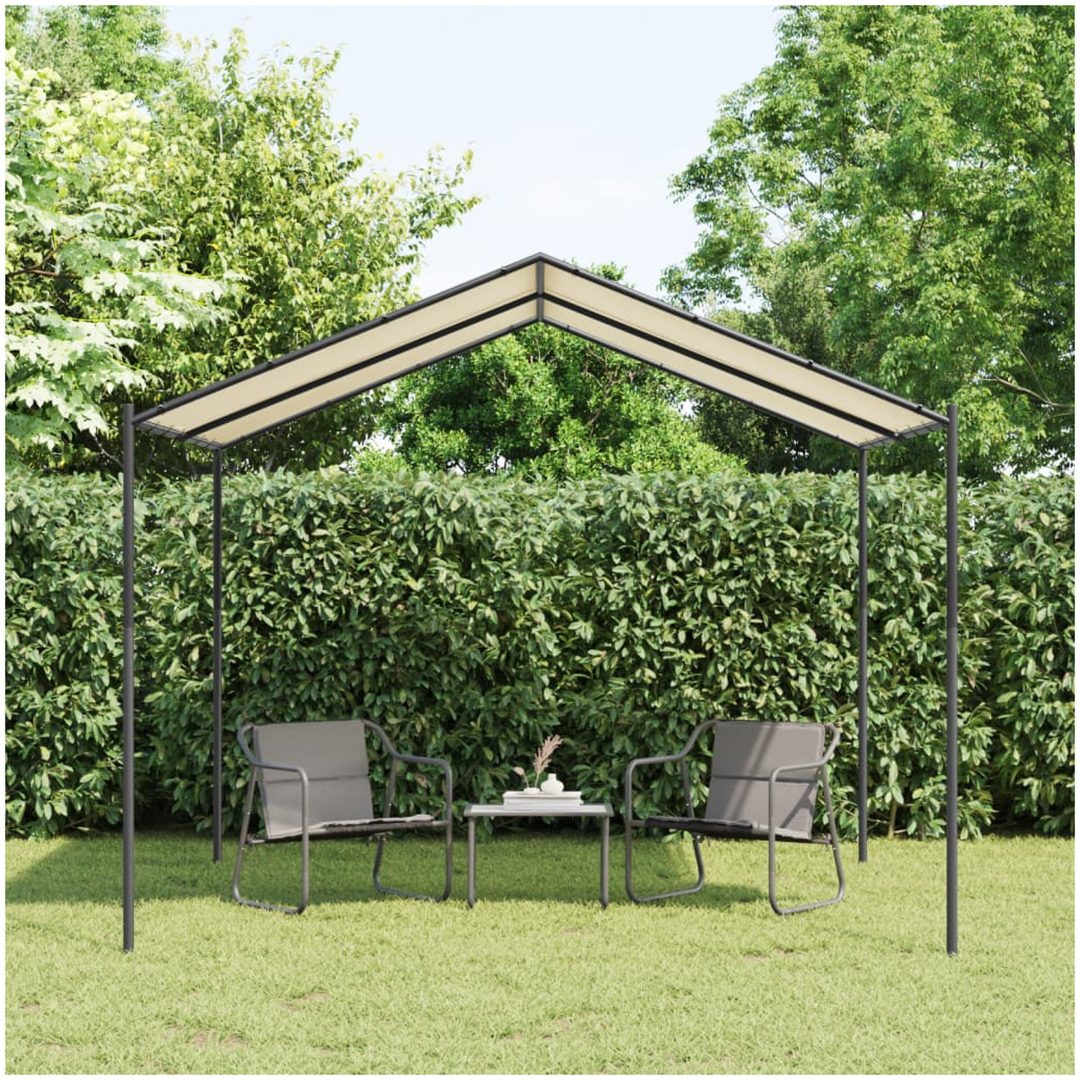 Paviljong beige 3x3 m stål och tyg vidaXL