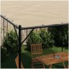 Paviljong beige 4x4 m 180 g/m² tyg och stål vidaXL – miniatyr 3