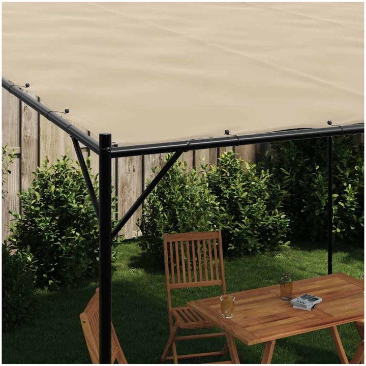 Paviljong beige 4x4 m 180 g/m² tyg och stål vidaXL – bild 3