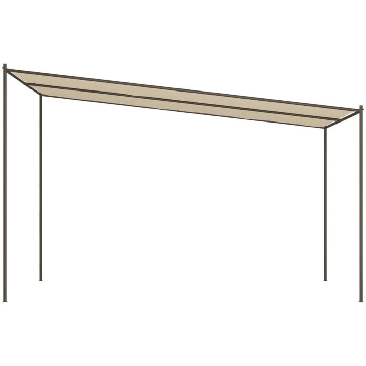 Paviljong beige 4x4 m 180 g/m² tyg och stål vidaXL – bild 4