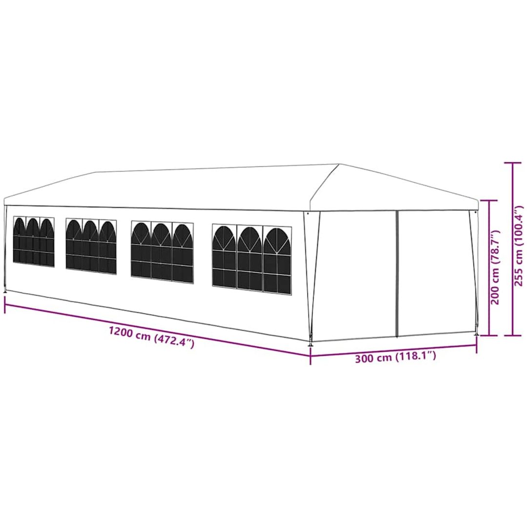 Paviljong blå vidaXL 3 x 12 m – bild 11