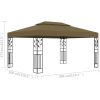 Paviljong dubbla tak 3x4 m taupe 180 g/m² vidaXL – miniatyr 6