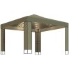 Paviljong dubbla tak och ljusslinga LED 3x3x2,7 m taupe vidaXL – miniatyr 2