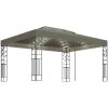 Paviljong dubbla tak och ljusslinga LED 3x4 m taupe vidaXL – miniatyr 2
