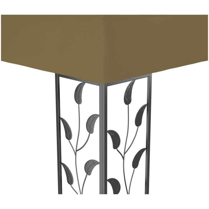 Paviljong dubbla tak och ljusslinga LED 3x4 m taupe vidaXL – bild 6