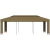 Paviljong dubbla tak taupe 180 g/m² vidaXL 3 x 6 m – miniatyr 2