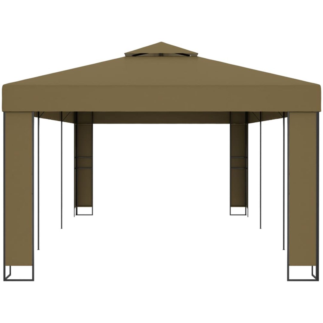 Paviljong dubbla tak taupe 180 g/m² vidaXL 3 x 6 m – bild 3