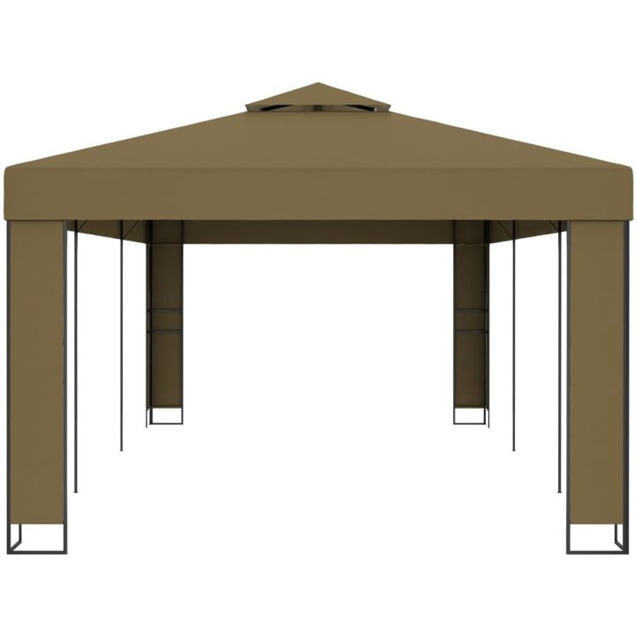 Paviljong dubbla tak taupe 180 g/m² vidaXL 3 x 6 m – bild 3