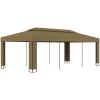 Paviljong dubbla tak taupe 180 g/m² vidaXL 3 x 6 m – miniatyr 1