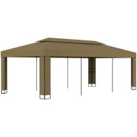 Paviljong dubbla tak taupe 180 g/m² vidaXL