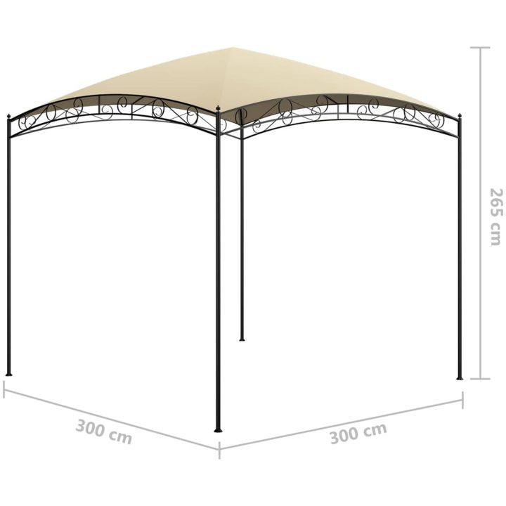 Paviljong gräddvit 180 g/m² vidaXL 3 x 3 x 2.65 m – bild 5