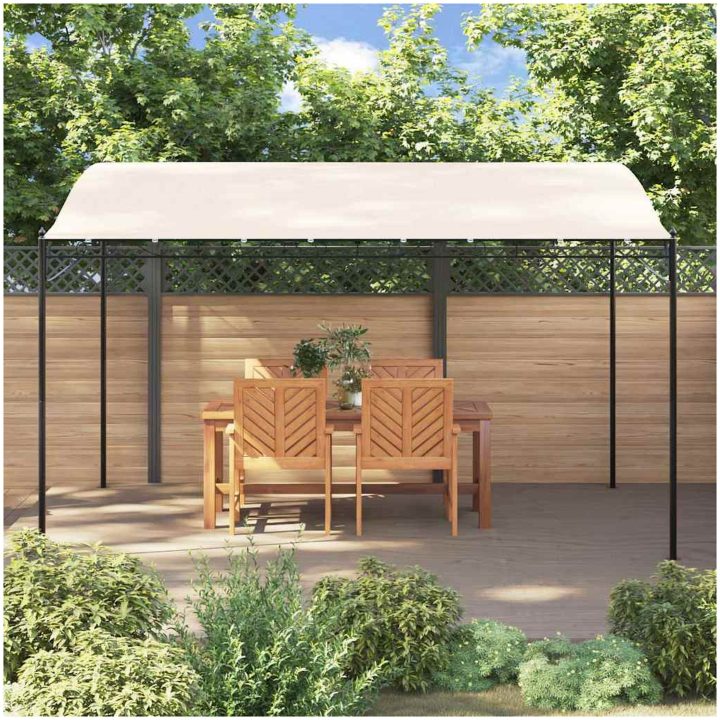 Paviljong gräddvit 4x3 m 180 g/m² tyg och stål vidaXL – bild 3