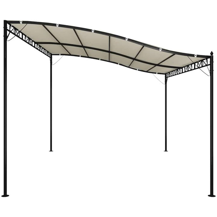 Paviljong gräddvit 4x3 m 180 g/m² tyg och stål vidaXL – bild 5