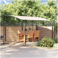 Paviljong gräddvit 4x3 m 180 g/m² tyg och stål vidaXL