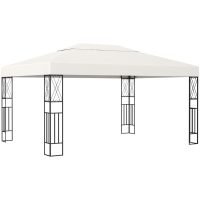 Paviljong gräddvit tyg vidaXL