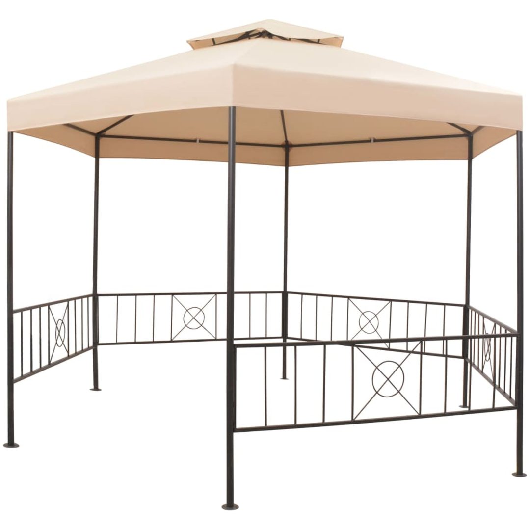 Paviljong hexagonal 323x265 cm beige vidaXL – bild 2