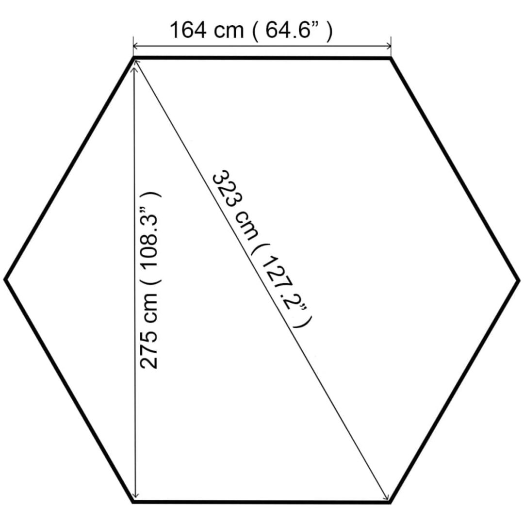 Paviljong hexagonal 323x265 cm beige vidaXL – bild 8