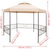 Paviljong hexagonal 323x265 cm beige vidaXL – miniatyr 9
