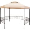 Paviljong hexagonal 323x265 cm beige vidaXL – miniatyr 1